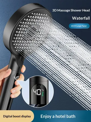 Pommeau de douche à main à température numérique