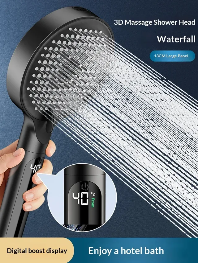 Pommeau de douche à main à température numérique