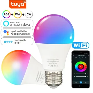 LED Ampoules E27 Wifi Bluetooth RGB 110V 220 Tuya Smart Light Lampes…