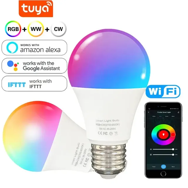 LED Ampoules E27 Wifi Bluetooth RGB 110V 220 Tuya Smart…