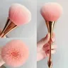 Pinceau de maquillage en éventail doré Rose