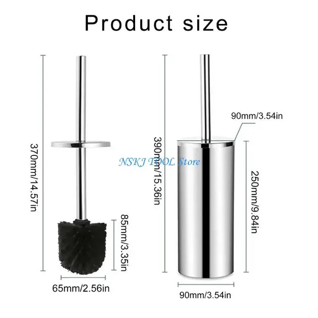 Brosse toilette silicone doubleface tige inoxydable… – vue 6