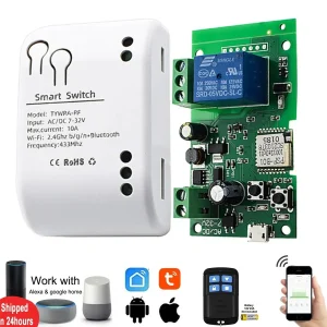 Commutateur WiFi Tuya 1CH Relais Smart Home Contrôle Inching Module Moteur Rideau Interrupteur DC AC12V 24V 32V 220V Travailler Avec Alexa Commutateur WiFi Tuya 1CH Relais Smart Home Contrôle Inching Module Moteur Rideau Interrupteur DC AC12V 24V 32V 220V Travailler Avec Alexa