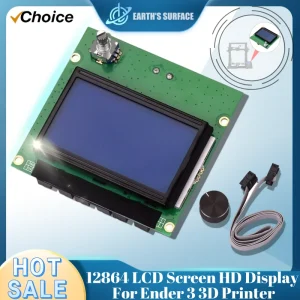 Écran LCD HD 12864 pour imprimante 3D Ender 3, panneau de commande bleu avec câble pour pièces d’imprimante 3D Ender 3 Écran LCD HD 12864 pour imprimante 3D Ender 3, panneau de commande bleu avec câble pour pièces d’imprimante 3D Ender 3