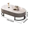 Table Basse à tiroir organisateur ovale avec rangement – vue 2