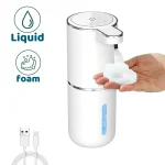 Distributeur automatique de savon liquide/Foma, distributeur électrique sans contact, rechargeable par USB avec capteur infrarouge pour salle de bain et cuisine
