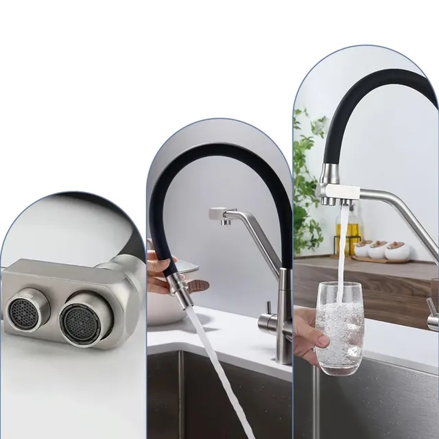 Robinet de cuisine moderne en cuivre – vue 3