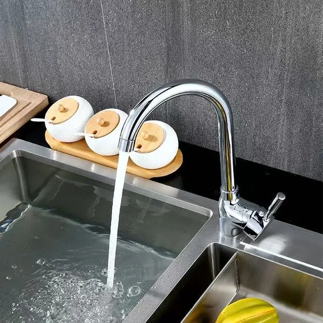 Robinetterie col cygne bec coudé inox chromé poli miroir… – vue 7