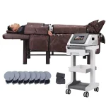 appareil pressothérapie multifonction drainage lymphatique infrarouge sauna corporel couverture électrostimulation musculaire amincissement détoxification professionnel portable chariot écran tactile réglable