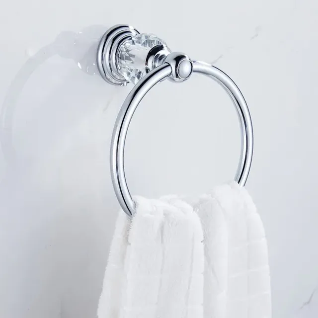 Ensemble accessoires bain mural chrome cristaux porte… – vue 4