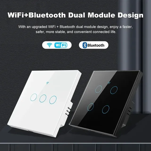 Interrupteur tactile mural Wifi intelligent – vue 3