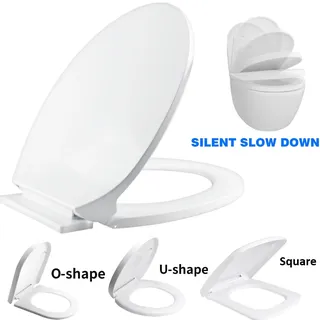 Siège de toilette en forme de O à fermeture lente
