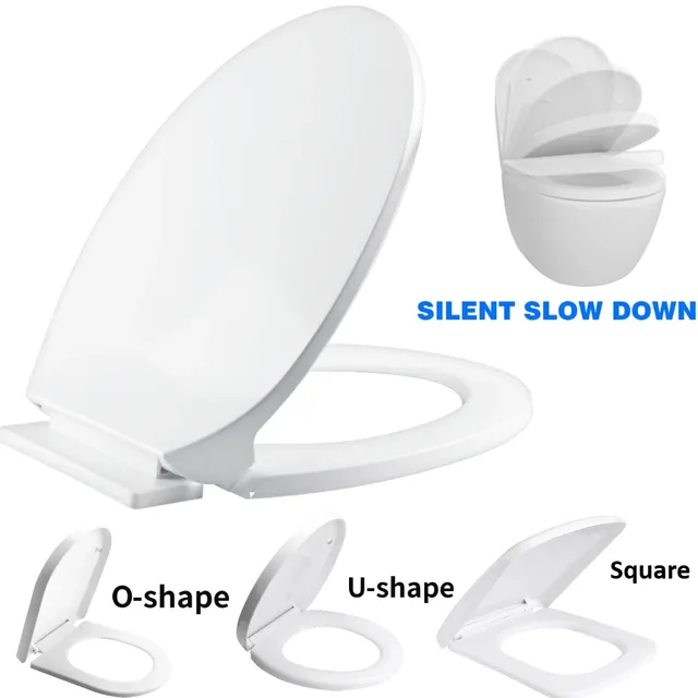 Siège de toilette en forme de O à fermeture lente