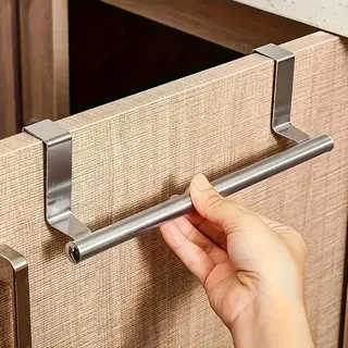 Porte serviette acier inoxydable suspendu dessus armoire crochets…