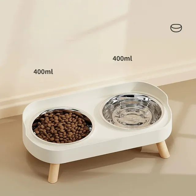 Double bol en acier inoxydable pour chat et chien – vue 4