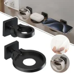 support chargeur magnétique adhésif mural bureau compatible montres téléphones écouteurs compact minimaliste aluminium mat gestion câbles intégrée pivotant