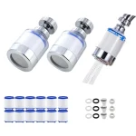 KYCOR-filtre à eau pour robinet de cuisine, universel 360 °   Filtre à eau rotatif pour lavabo de salle de bain – 3 jeux de robinets