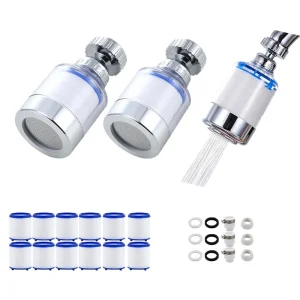 KYCOR-filtre à eau pour robinet de cuisine, universel 360 °   Filtre à eau rotatif pour lavabo de salle de bain – 3 jeux de robinets