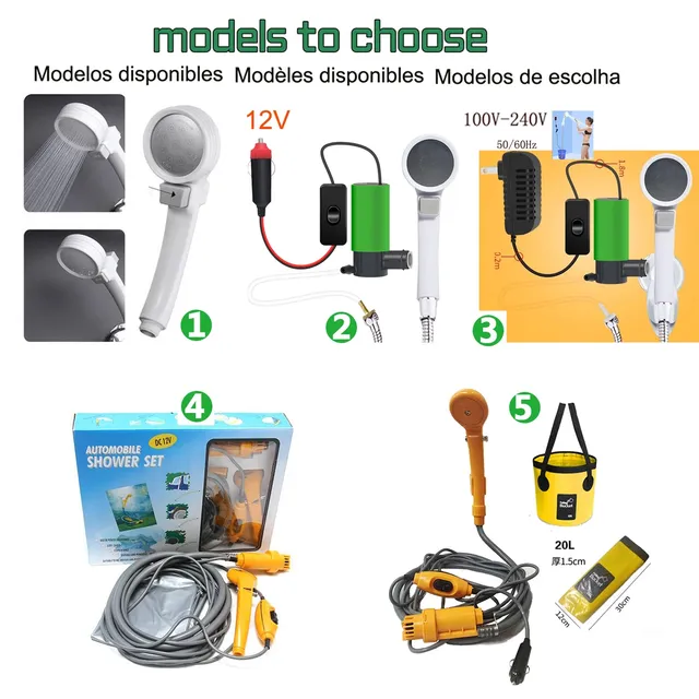 Douchette portable 12V voiture camping pompe électrique… – vue 2
