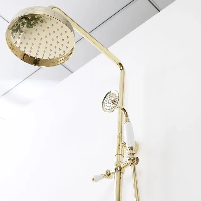 Mitigeur thermostatique mural doré victorien double… – vue 2