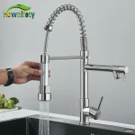 Robinet d&rsquo;évier de cuisine populaire, couleur or Rose, nouveau mitigeur de bain chaud et froid assorti, bec extractible moderne à Rotation libre