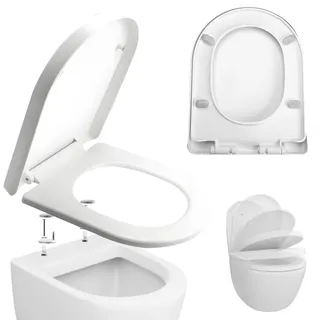 Siège de toilette blanc à fermeture douce et douce