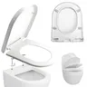 Siège de toilette blanc à fermeture douce et…