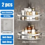 Étagère d&rsquo;angle de douche Caddie Organisateur de douche Rangement de douche en coin sans perçage Antirouille Étagère murale d&rsquo;angle de salle de bain porte-shampooing