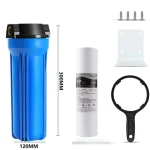 Filtre à eau pour toute la maison en 1 étapes, avec filtre à eau réduisant le manganèse en fer, pour l&rsquo;eau de puits, boîtier universel