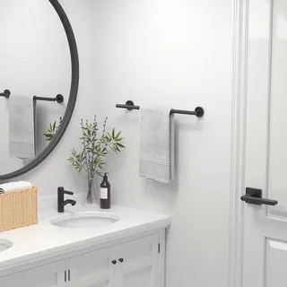 Porte serviettes mural acier inoxydable noir mat minimaliste…