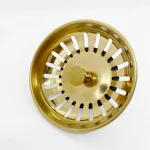 Bouchon de crépine d&rsquo;évier de cuisine doré, panier de vidange, qualité SUS 304, Kit de bols à déchets de cuisine durables, accessoire de lavabo de remplacement