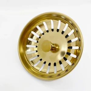 Bouchon de crépine d&rsquo;évier de cuisine doré, panier de vidange, qualité SUS 304, Kit de bols à déchets de cuisine durables, accessoire de lavabo de remplacement