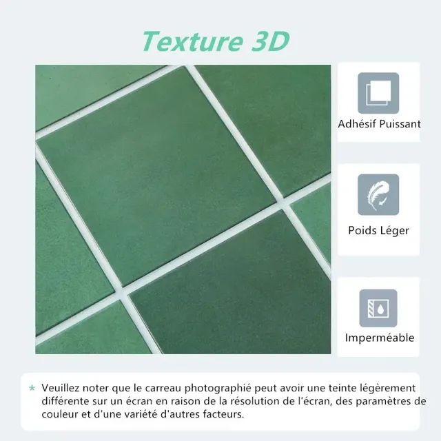 Panneaux muraux carrés en PVC à décoller et à coller – vue 4