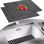 Polymères d&rsquo;évier de cuisine réglables en acier inoxydable et céramique, tapis de protection, proximité rapide, conception de points, protecteur d&rsquo;évier antidérapant
