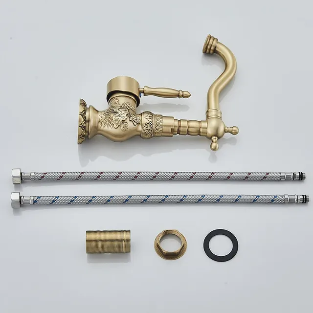 Robinet de cuisine en laiton antique – vue 7