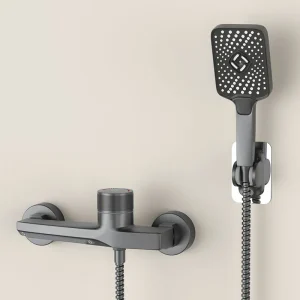 Ensemble de robinets de baignoire cascade, pomme de douche à main, mural en laiton, remplissage de baignoire de salle de bains, bec cascade, robinet mitigeur chaud et froid Ensemble de robinets de baignoire cascade, pomme de douche à main, mural en laiton, remplissage de baignoire de salle de bains, bec cascade, robinet mitigeur chaud et froid