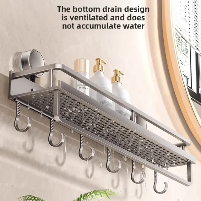 Étagère murale ventouse salle bain panier douche inox… – vue 5