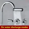 720 °   Robinet de cuisine rotatif, 6 Modes, bec cascade, aérateur universel anti-éclaboussures, prolongateur de buse de robinet multifonction