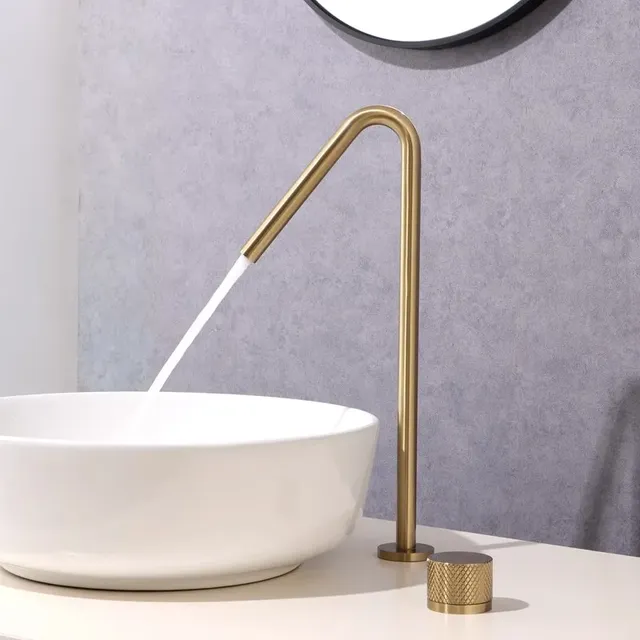 Robinet lavabo vasque surélevé colonne bec haut jet… – vue 3