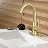 Robinet de lavabo doré en acier inoxydable – vue 4