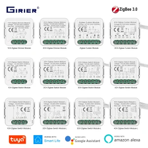 GIRIER Tuya Smart ZigBee lumière/rideau/gradateur/Module de commutation bricolage relais domotique intelligent fonctionne avec Alexa Hey Google Alice GIRIER Tuya Smart ZigBee lumière/rideau/gradateur/Module de commutation bricolage relais domotique intelligent fonctionne avec Alexa Hey Google Alice