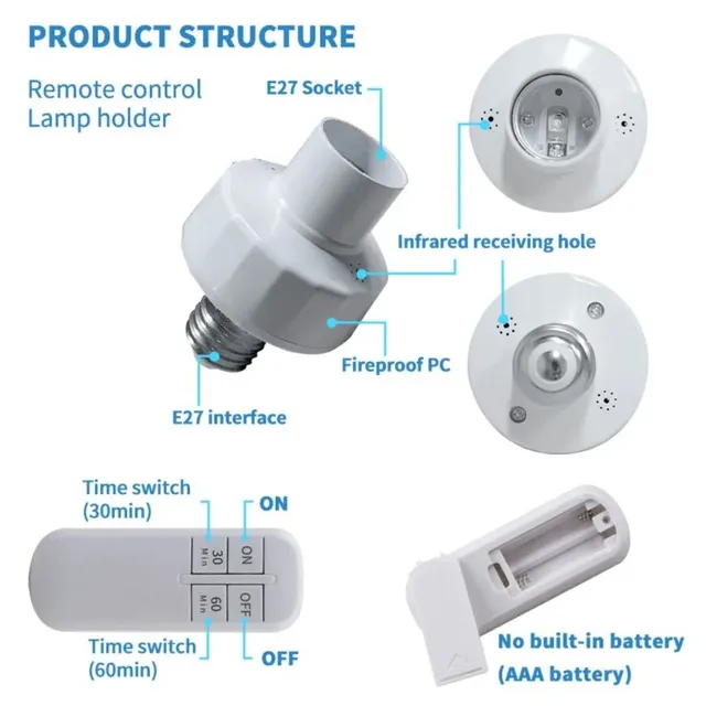 Support de lampe avec télécommande sans fil – vue 4