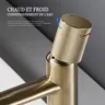 Robinet moleté Robinet de lavabo en or brossé Robinets… – vue 5