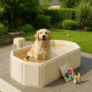 Baignoire pliante Portable de grande capacité, baignoire multifonctionnelle en PVC pour chien, gain de place avec trous de Drainage, pataugeoire pour animaux de compagnie