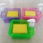 Distributeur de savon créatif cuisine vaisselle distributeur de liquide cuisine plat distributeur de savon avec éponge liquide pompe savon conteneur
