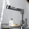 Robinet de salle de bain extractible noir/argent/blanc – vue 4