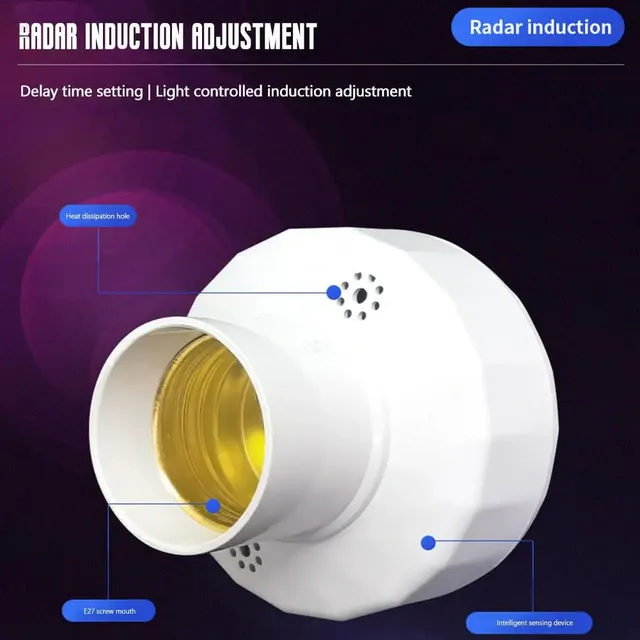 Support d'ampoule avec capteur de mouvement intelligent – vue 5