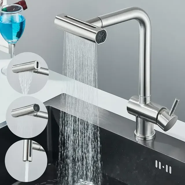 Robinet de cuisine cascade sortie anti-éclaboussures… – vue 2