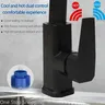 Robinets d'eau chaude et froide carrés en acier inoxydable – vue 2