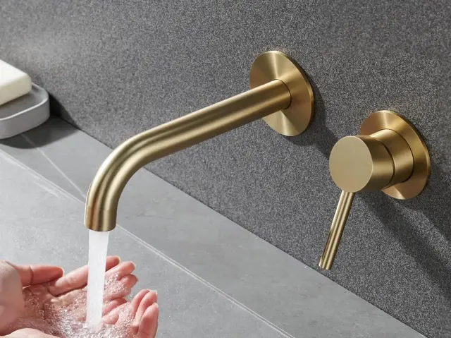 Robinet mitigeur de salle de bains en acier inoxydable – vue 3